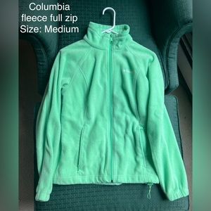Green Columbia Fleece Zip Up Jacket